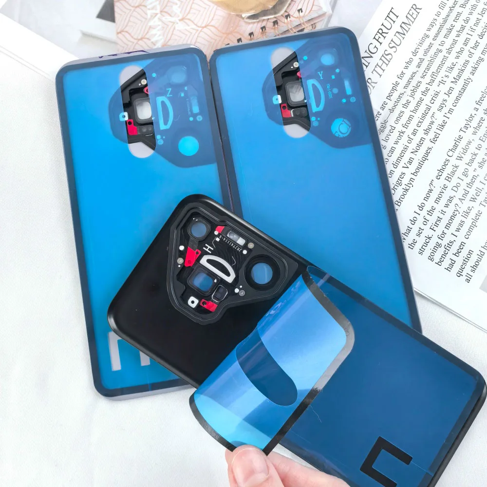 화웨이 푸라 70프로 70P 5G HBN-LX9 배터리 커버 후면 도어 하우징 패널 수리 부품 및 카메라 렌즈 프레임용 후면 유리
