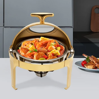 6L/6.34Qt Round Chafing Dish Buffet Set 1
