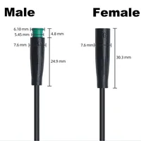 1m M6 2 3 5 Pin core male to 2 female Julet Electric Butt Cable Plug Connector Scooter Brake waterproof 6mm Signal Sensor cord - Image 4