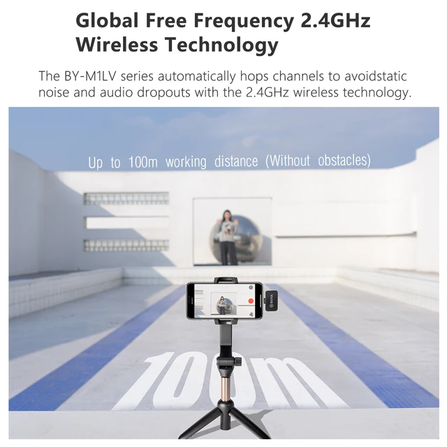 Microfone Lapela Sem Fio BOYA BY-M1LV: Capturando Áudio Claro e Detalhado