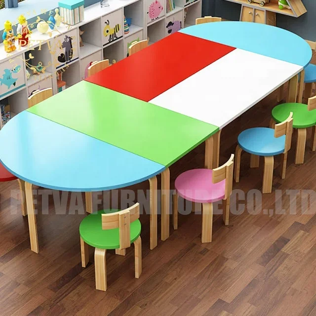 Beautiful kids reading learning table and chair kindergarten kids party tables