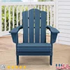 Outdoor Patio Folding HDPE Resin Adirondack Chair Navy Blue 1