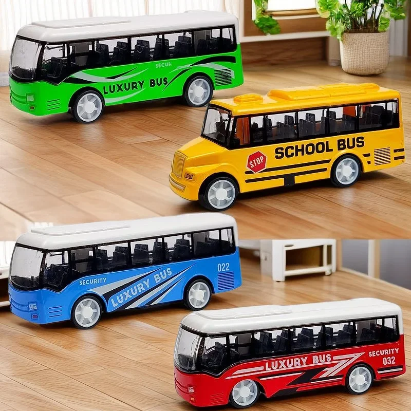 

Toy alloy bus, bus model, children's toy metal bus car