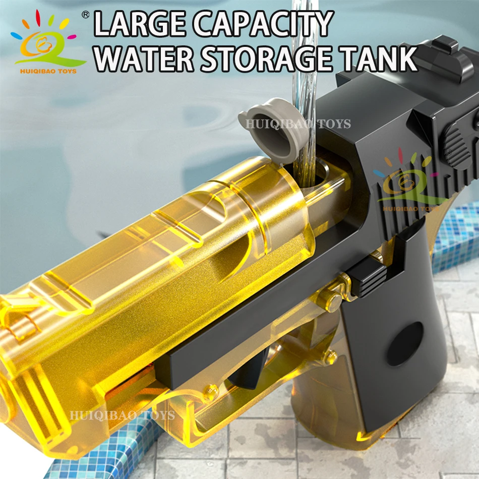 HUIQIBAO Desert Eagle Manual Water Gun Portable Summer Beach Outdoor Shooting Pistol Fight Fantasy Toys for Boys Game Adults Kid 4