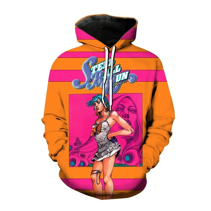 

New 3D Anime Jojos Bizarre Adventure Printing Hoodies For Men Jotaro Kujo Graphic Hooded Sweatshirts Harajuku Hoodie Clothes Top
