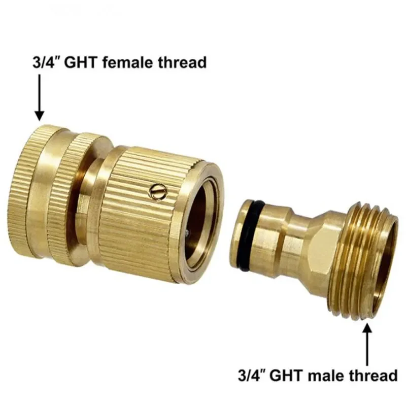 

3/4 brass garden hose quick connector water pipe nozzle adapter garden irrigation accessories gardening tools and equipment