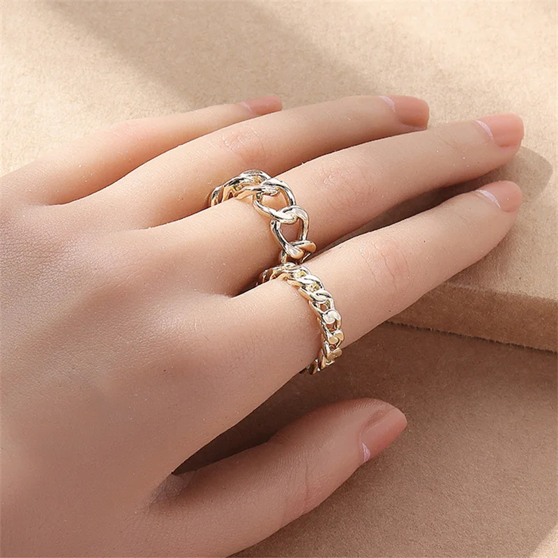 

Ms Betti Simple Design Link Rings Set Adjustable Open Copper Jewelry For Boys Girls Christmas Gifts 2023 New Year Free Shipping