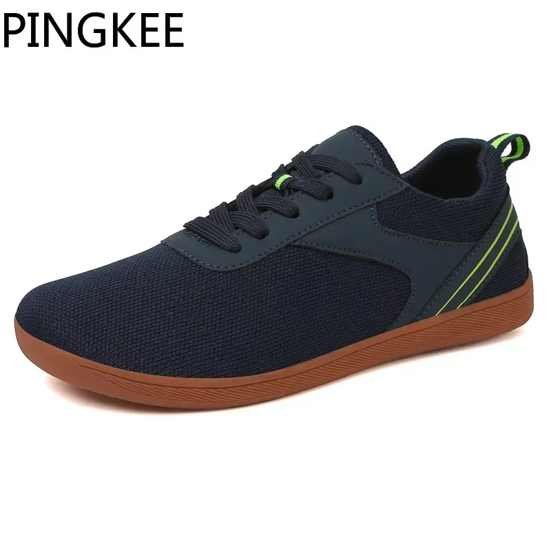 PINGKEE вязаная обувь с широким носком, босиком, минималистичные мужские кроссовки с нулевым падением, оригинальные повседневные кроссовки для мужчин