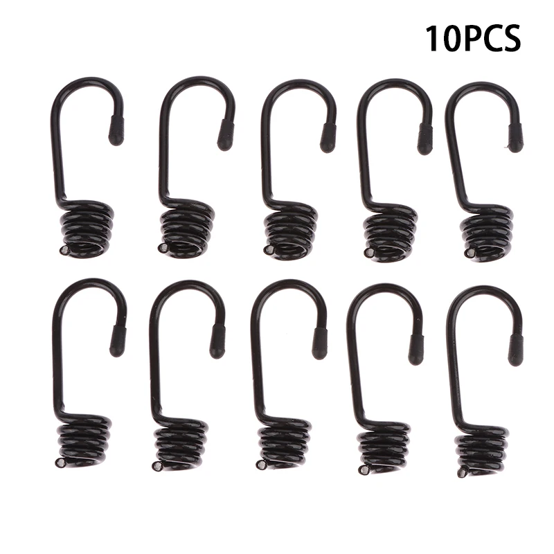 

10 Pcs Spiral Hooks For Tensioner Marine Shock Cord Bungee Elastic Rope Hooks Luggage Straps Tarp Tie Downs Canopy Stretch