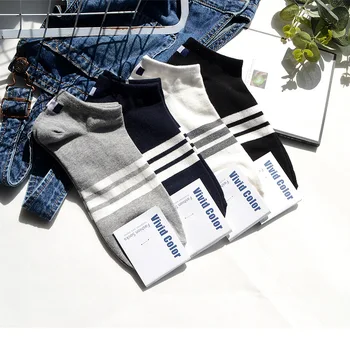 Stripe Mens women Hot Selling Polyester Low Cut Short Tube Casual Socks Fashionable Spring And Summer Striped Short Socks 1