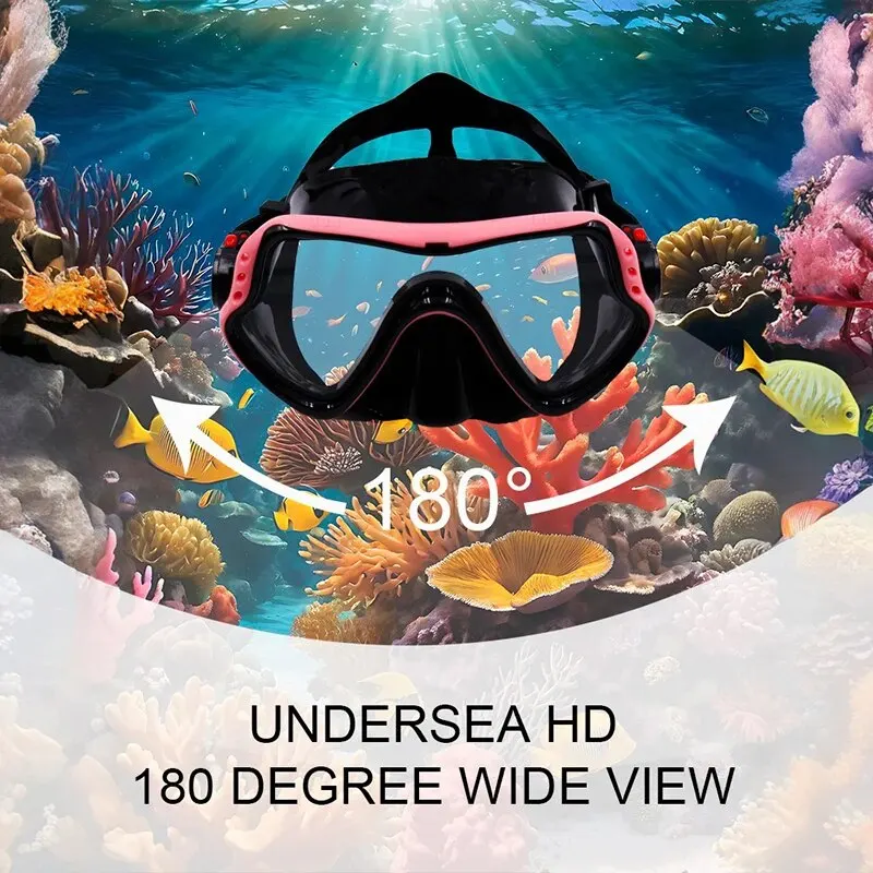 Diving Mask Snorkel Swim Goggles with Nose Cover Adult