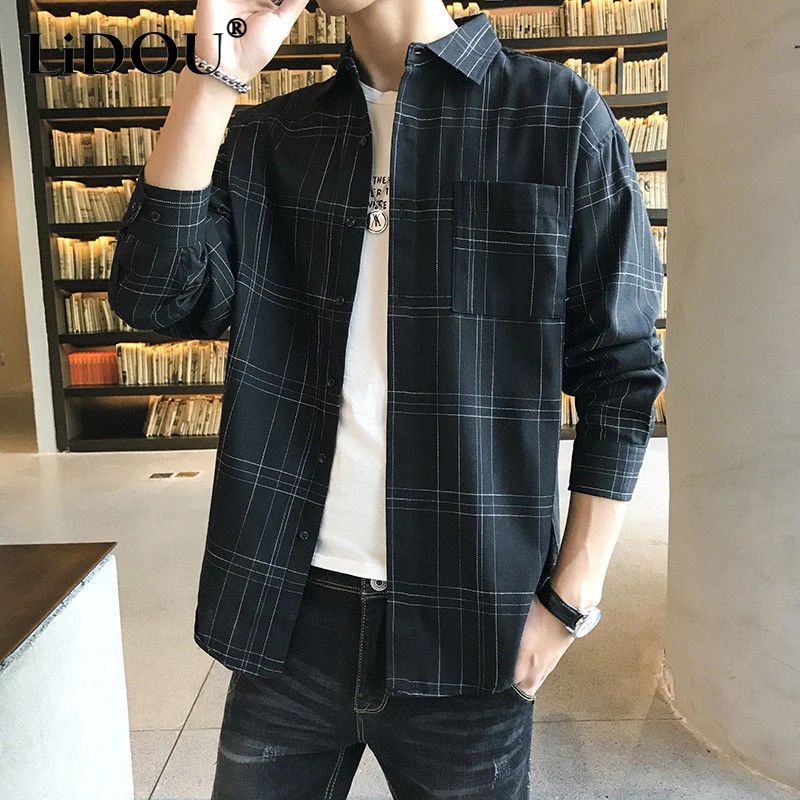 2023 Spring Autumn Korean Fashion Shirt Men Sports Chic Business Casual Blouse Man Y2k Street Hipster Tops Vintage Male Clothes spring autumn y2k hipster chic cotton street harem pants women solid loose casual oversize patchwork hole trouser female clothes