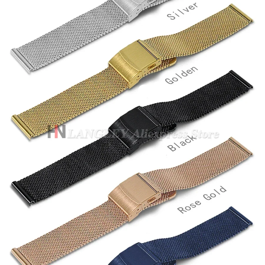 Elegant Stainless Steel Milanese Loop Mesh Watch Strap with Quick Release - Various Sizes Available