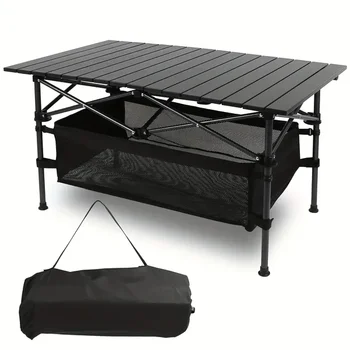 Roll-up Ultra Compact Portable Lightweight Beach Table, Large Storage, Carry Bag, for Camping, Picnic, Travel 1