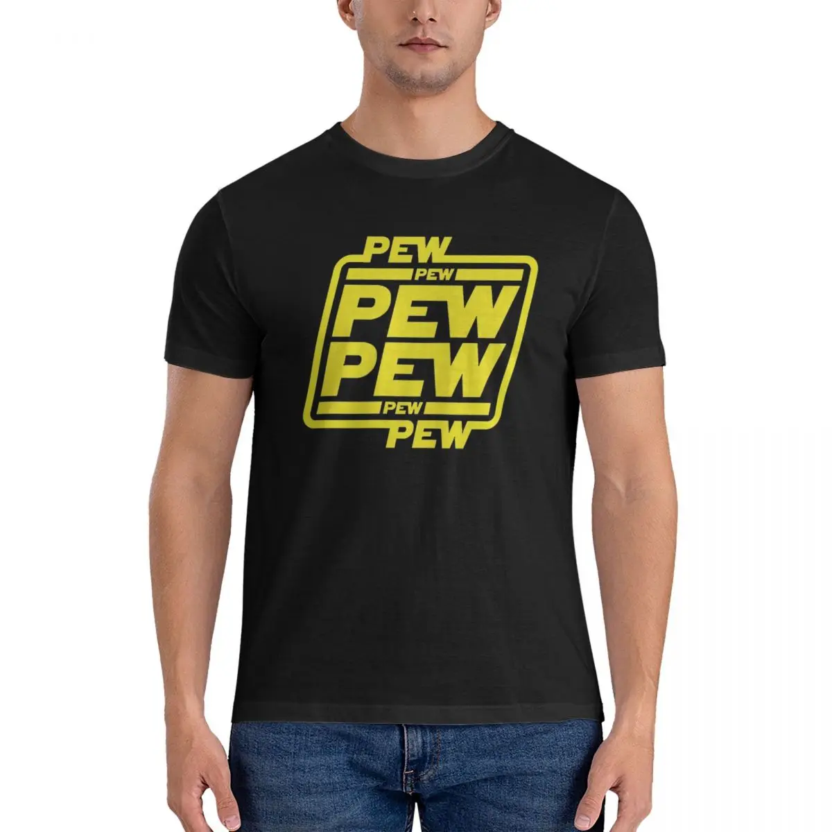 

100% хлопок Pew 1 футболка унисекс забавная футболка оверсайз мужские летние рубашки с круглым вырезом топы