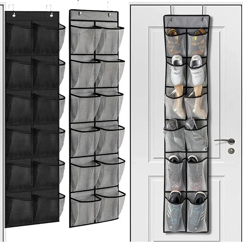 Hanging shoe rack organizer Over the Door Shoe Organizer 12/14 Large Breathable Mesh Pockets slippers organizer shoe storage Hanging shoe rack organizer Over the Door Shoe Organizer 12/14 Large Breathable Mesh Pockets slippers organizer shoe storage