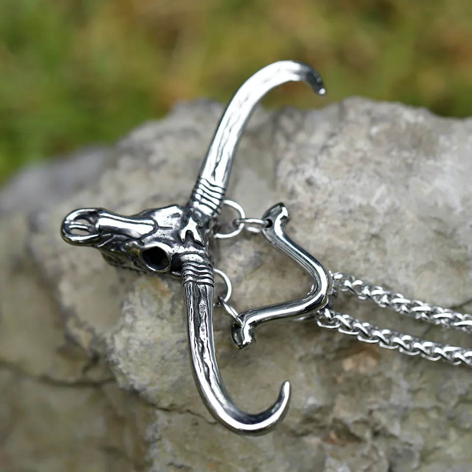 Collana Con Amuleto Con Testa Di Capra Pentagramma Pendente, Gioielli Con Sigillo Di Testa Di Pecora In Lega Di Zinco In Stile Retrò, Regalo Di Gioielli Con Croce Capovolta Da 0,66 € | DHgate