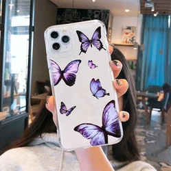 Vibrant Butterfly Transparent Soft Silicone Phone Cover for iPhone 16 Pro (-1)