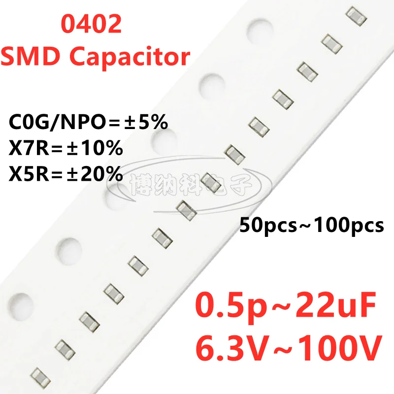 

SMD 0402 Capacitor 1PF2.2PF3.3PF4.7PF6.8PF8.2PF10PF220PF330PF470PF680PF1NF22NF47NF10NF100NF0.1UF1UF2.2UF4.7UF10UF22UF102 103 104