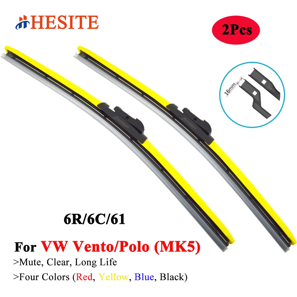 HESITE Colorful Wiper Blades Colorful For VW Volkswagen Vento Polo MK5