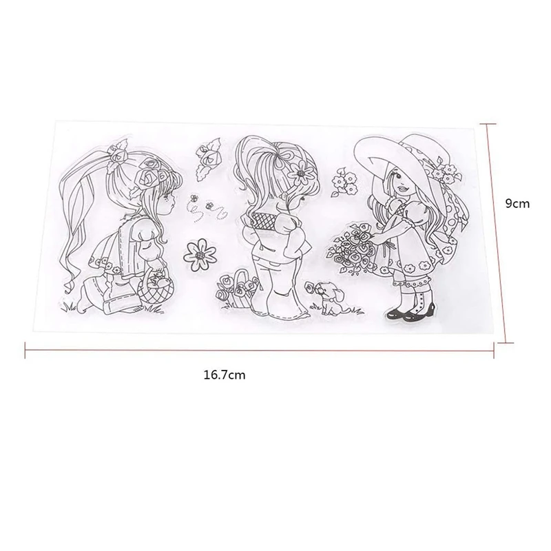 여아용 투명 실리콘 도장 DIY 앨범 카드, PVC 도장 핸드북 장식 도장