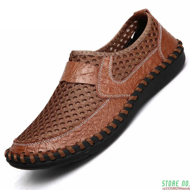 

Men Shoes Summer Large Mesh Breathable Outdoor Walking Wading Casual Men's Shoes Light and Soft Men Loafers Large Size 39-50