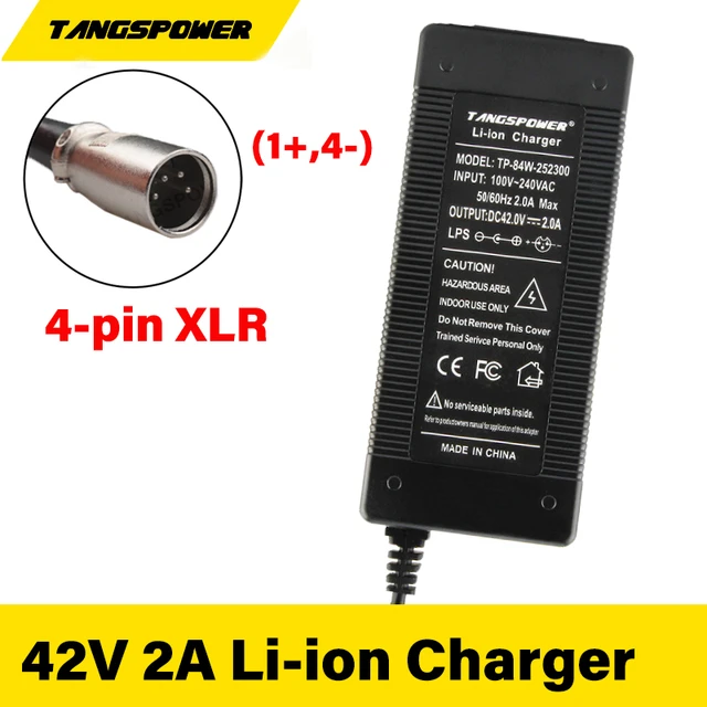 42V 2A Elektrische Fahrrad Lithium-Batterie Ladegerät Für 36V Li-Ion Akku E-bike  Ladegerät Mit 4Pin XLR Buchse Stecker EU UNS AU - AliExpress