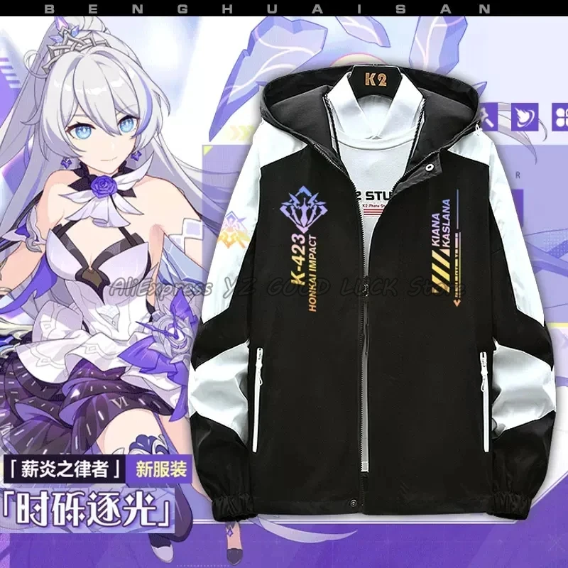 

Модная куртка с капюшоном Honkai Impact 3 киана каслана косплей костюм с длинным рукавом куртка с принтом на молнии Толстовка пальто унисекс Одежда Новый Топ
