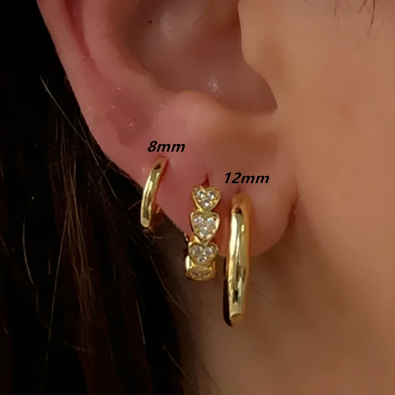 3PCSTwist Huggie Ohrring Set für Frauen Mode Tragus Hoop Ohrring Bulk Knorpel Piercing Helix Schmuck Lot Lappen Ohrring Pack – Detail 1