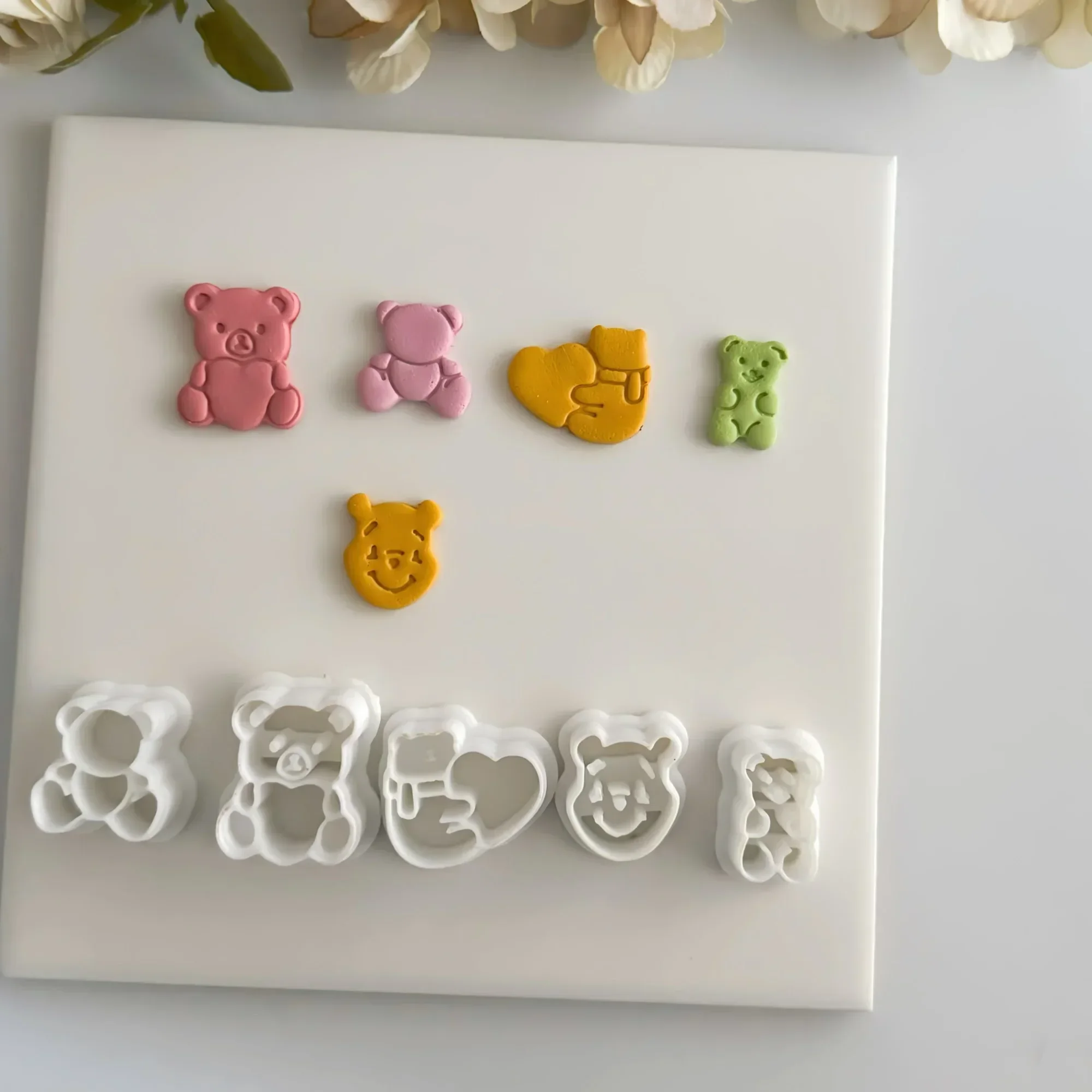 Cute Teddy Bear Polymer Clay Cutter Clay Tool Diy Earring Pendant Jewelry Molding Cutting Mold Ceramic Tool