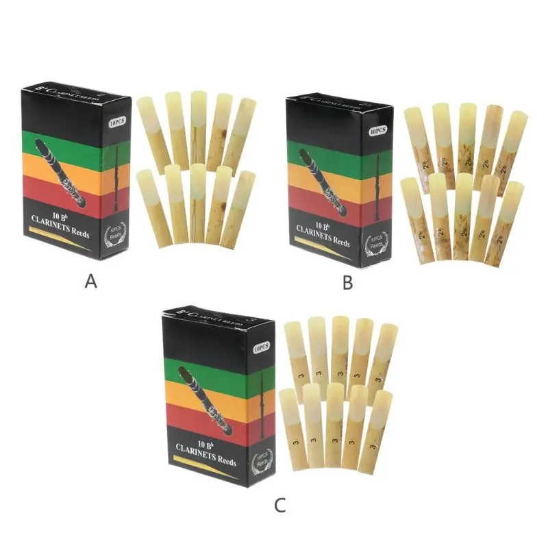 

10Pcs Professional Bamboo Reeds for Alto Strength 1.5/2.0/2.5 Clarinet Reeds E56D