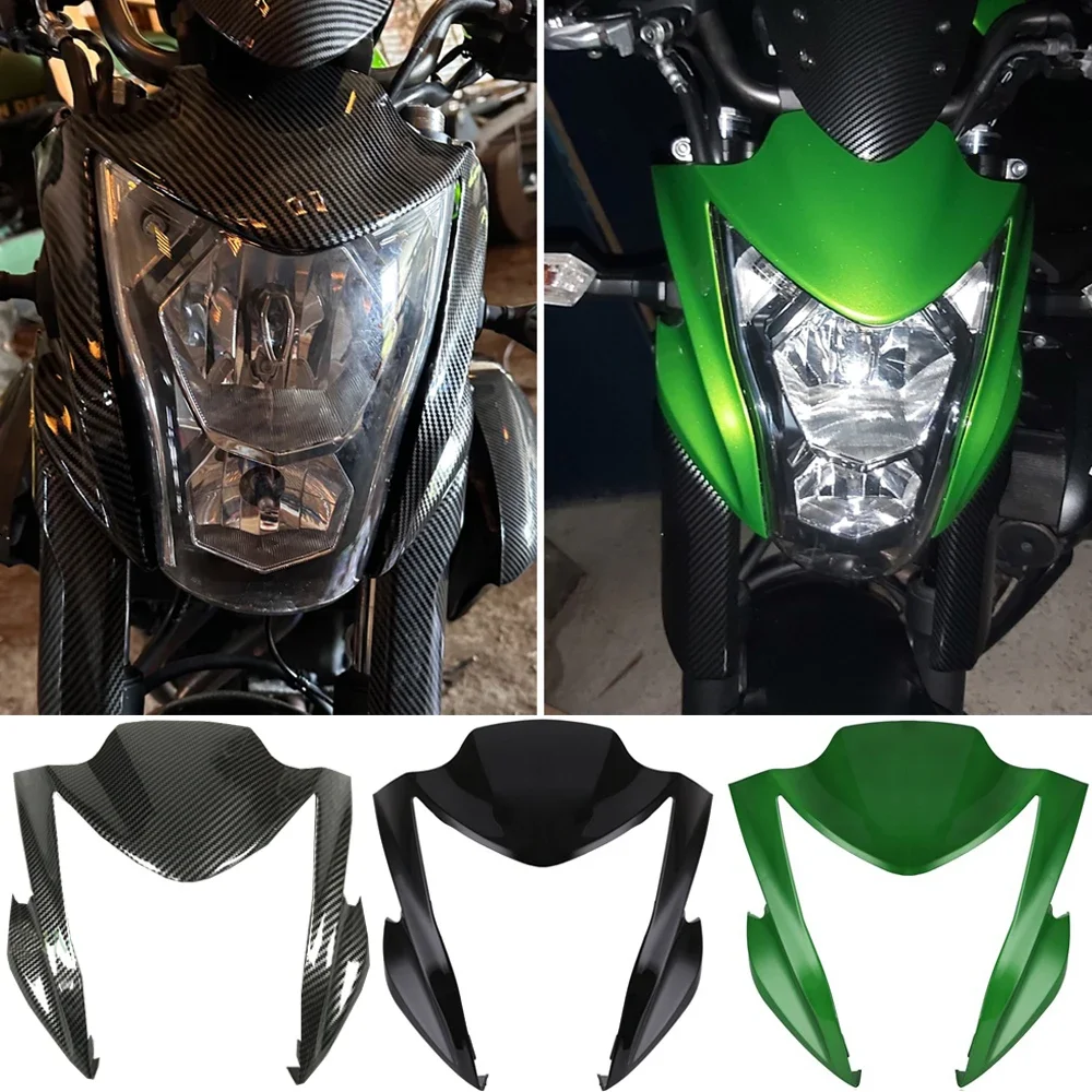 

Motorcycle Front Head Upper Nose Fairing Headlight Cover Cowl For kawasaki ER6N 2012 13 2014 2015 2016 ER 6N Accessories Carbon
