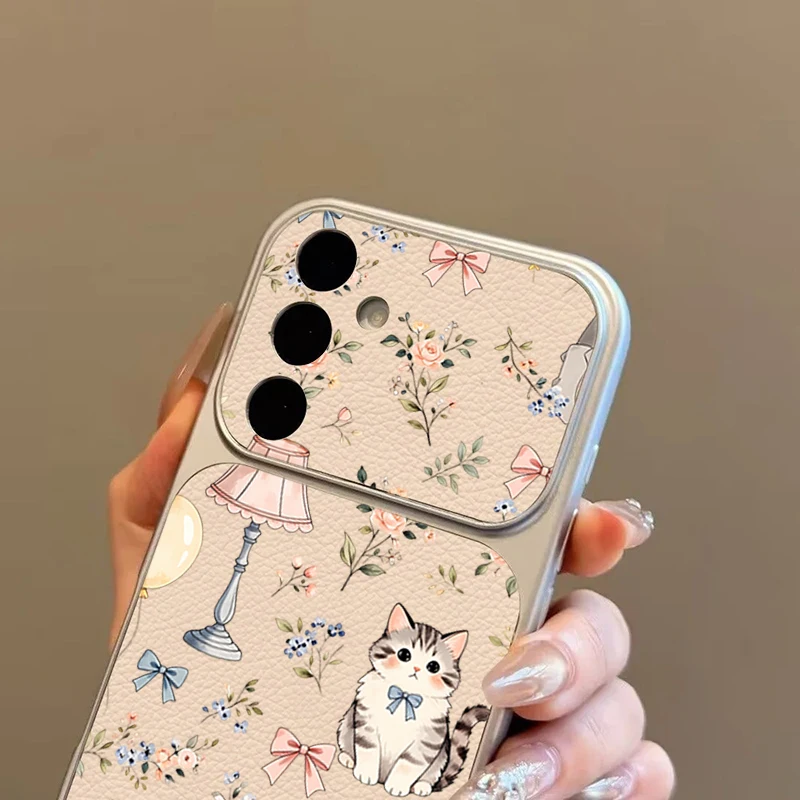 Floral Cat Design Soft Phone Case Cover