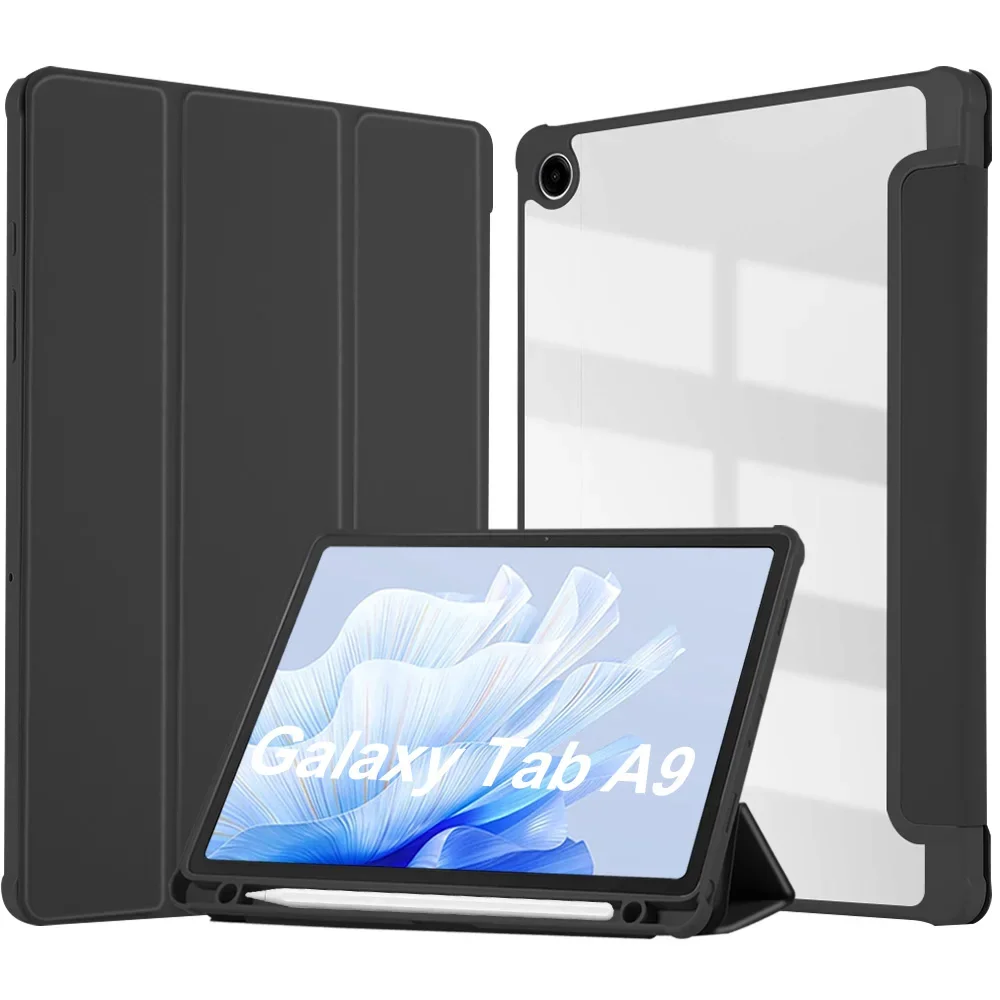 Tri-Fold Protective Tablet Case with Magnetic Flip Cover and Stylus Slot