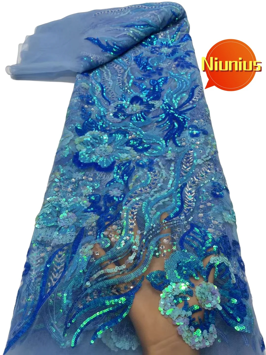 Embroidery Tulle Sequin Fabric For Wedding Party Dress