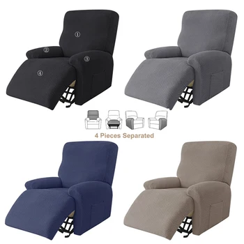 4 pezzi/set copridivano reclinabili jacquard con tasche fodere per poltrone elastiche fodere per sedie con accento elasticizzato per soggiorno 1