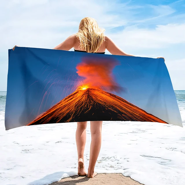 Oversized Beach Towel,Volcano Ocean Quick Dry Sand Free Beach Towel Sand  Blanket,Lightweight Absorbent Oversized Hand Towels - AliExpress