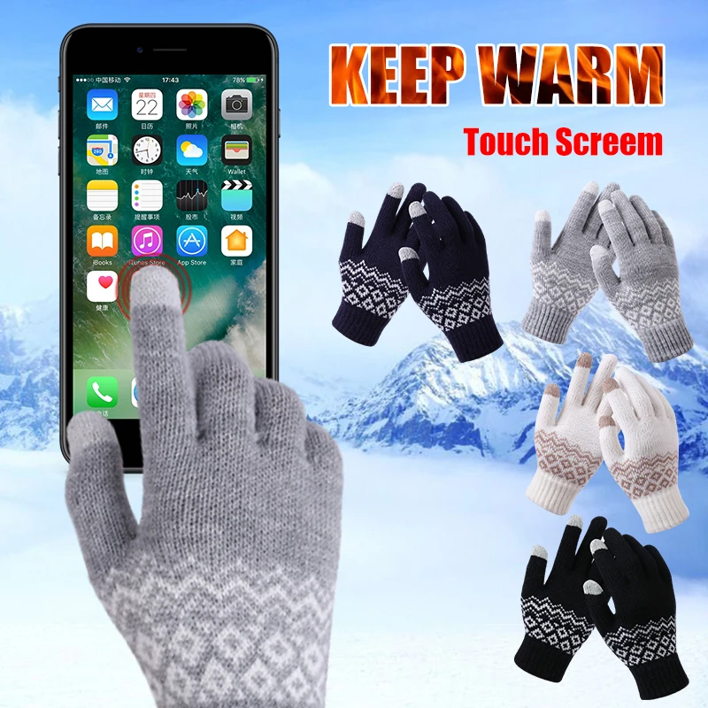 2022 New Fashion Women Touch Screen Gloves Autumn Winter Warm Stretch
