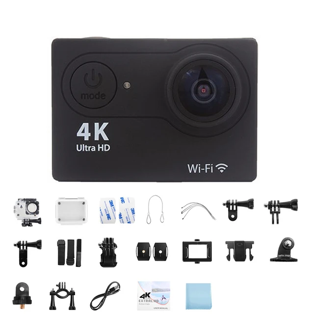 New 4k HD Mini Action Camera 2.0” Screen WiFi Remote Control Sport Camera Underwater Waterproof Helmet Video Recording Cameras 