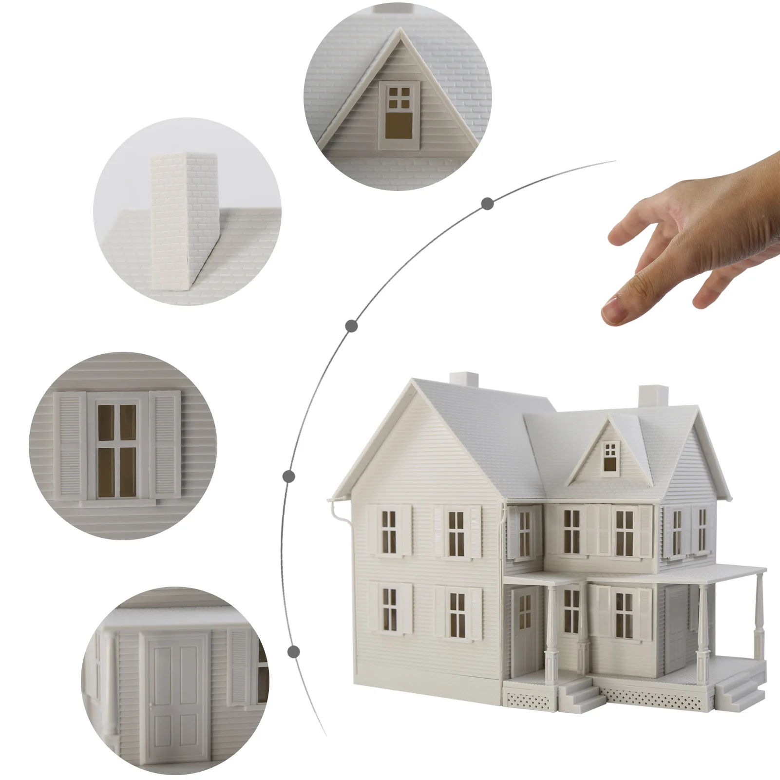 Evemodel O 스케일 모델 주택 키트 도색되지 않은 조립되지 않은 건축물 JZO7