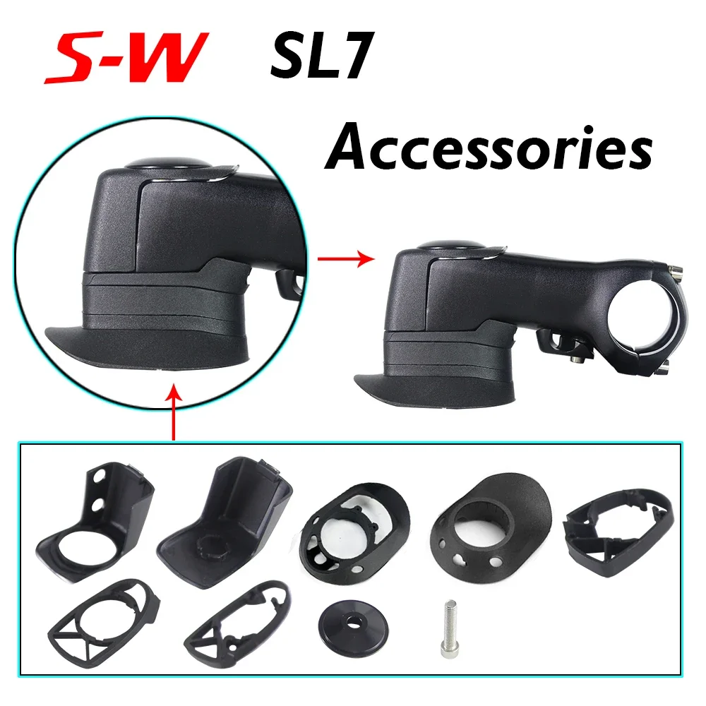 Carbon Fiber Road Bicycle Aluminum Alloy Stem 80/90/100/110mm Bike Computer Stand SL7 Gasket And Cover Cycing Parts