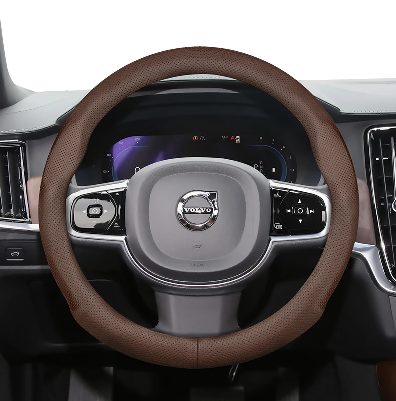 Passend für Volvo Ultradünner, atmungsaktiver Leder-Lenkradbezug, geeignet für V40 V70 S60 C30 S40 S90 Xc90 Xc70 Xc60 2009 2010 Fh Ex30 S80 Xc40 V60 2020 V90Cc V60Cc Vnr V50 V90 740 940 940 – Detail 19