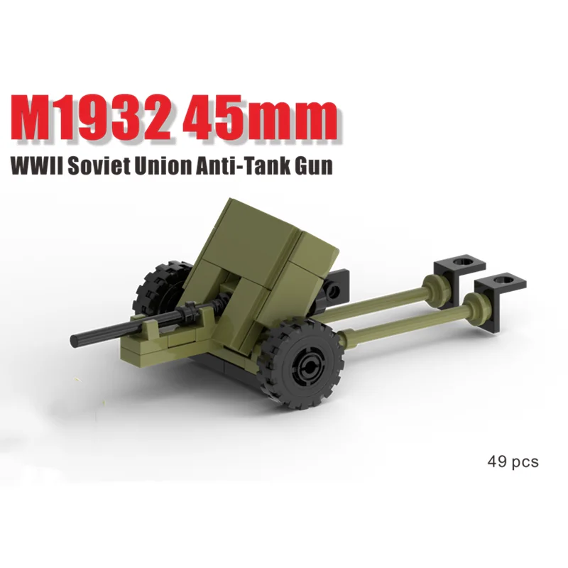 

Moc Military Blocks Wwii Military Soviet Union Anti-tank Gun Assembled Building Blocks Minifigure Boy Toy Gifts For Children