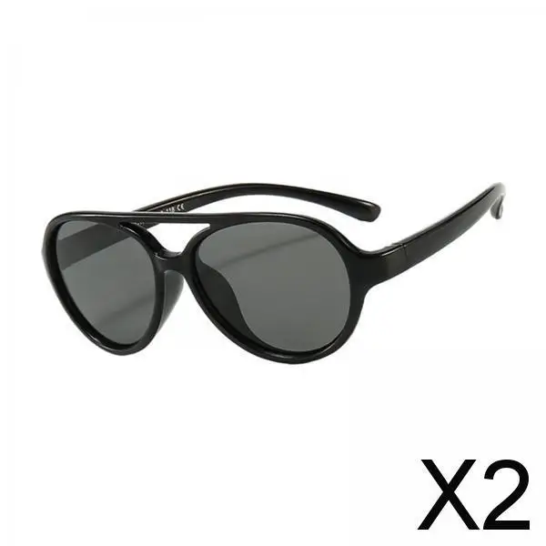 

2X Fashion Kids Sunglasses Summer Eyewear for Children Girls Boys Age 3-9 Black