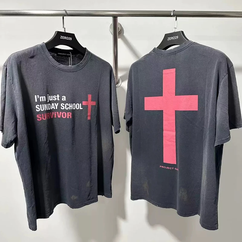 すぐ届く【PROJECT G/R】人気 MIXED PRINTED VINTAGE T-SHIRT REPRESENT（C） - PROJECT G/R SUNDAY SCHOOL WASHED T-SHIRT