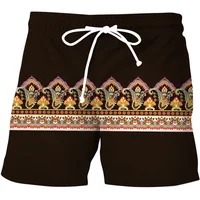 Colorful Ethnic Pattern Beach Shorts For Men Exquisite 3D Printed Swim Trunks Summer Vacation Short Pants Loose Board Shorts 2