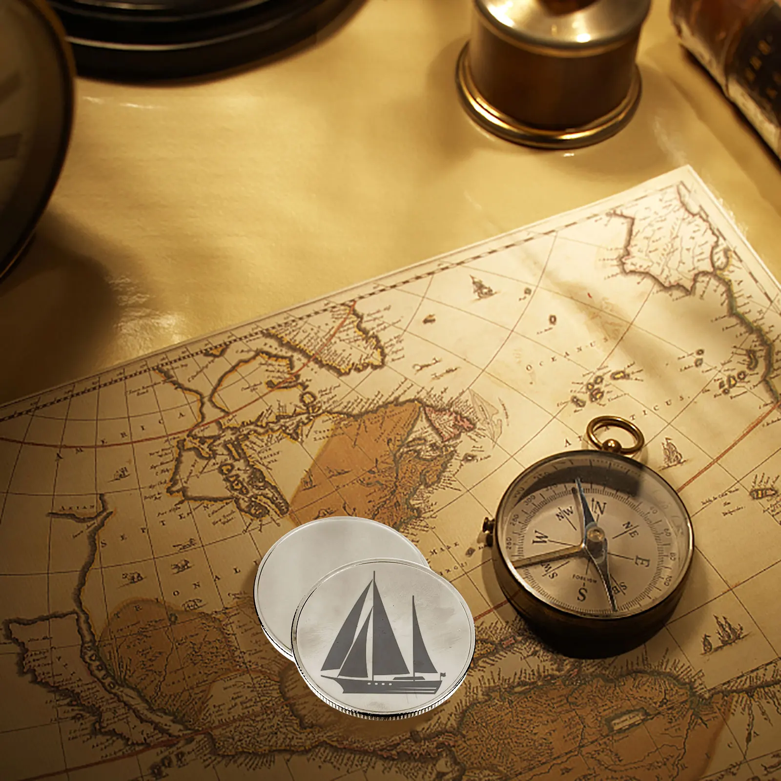 20Pcs 40mm Blank Challenge Coin Threaded Edged 40 mm with Acrylic Protection Box Hand Personalized DIY Craft Coin