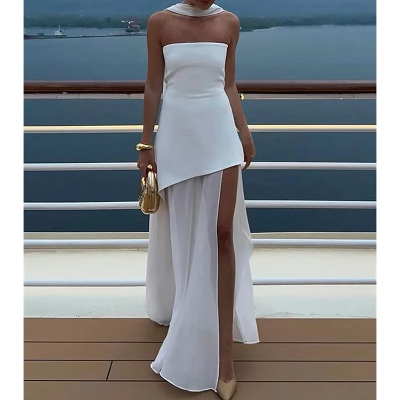 فستان سهرة شيفون تصميم فريد