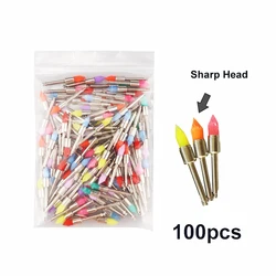 100-Piece Mixed Color Dental Polishing Brushes (100pcs-Sharpe head)
