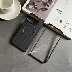Magnetic Carbon Fiber Soft TPU Folding Case with Magsafe Charge for Google Pixel 9 Pro - Anti-Knock Protection (Black)